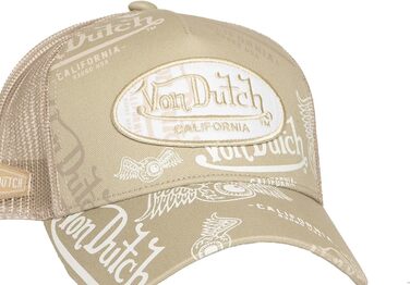Кепка Von Dutch Trucker Snapback унісекс, бежево-біла