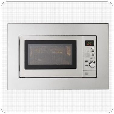 Вбудована мікрохвильова піч PKM MW800.8-20G-EB з грилем, 20л, 1000W, нержавіюча сталь, LED-дисплей, дитячий замок