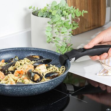 Набір сковорідок Russell Hobbs Smart Clip & Cook, 3 шт, антипригарні, знімна ручка, для індукції, духовки, 20/24/28 см, Nightfall Stone