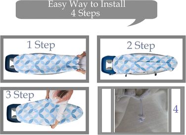 Чохол та подушка для прасувальної дошки, стандарт та велика, синій, преміум якість