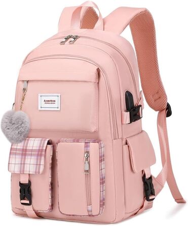 Жіночий рюкзак Acmebon для ноутбука, рожевий, місткий, модний, повсякденний