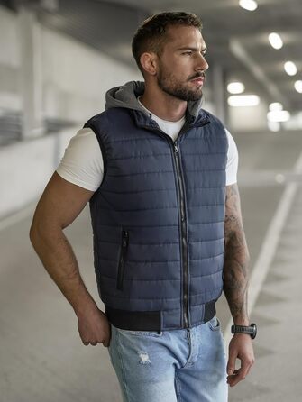 Чоловіча степкова жилетка OZONEEE з капюшоном, без рукавів, спортивна, для перехідного сезону, артикул 777/892KA