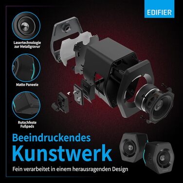 Edifier G2000 - Ігрова Bluetooth колонка з RGB підсвічуванням та 3 режимами звучання (Чорний)