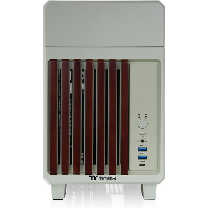 Корпус Thermaltake Mini-ITX TR100 Wood, 18.4л, 280мм AIO, Зелений Матча