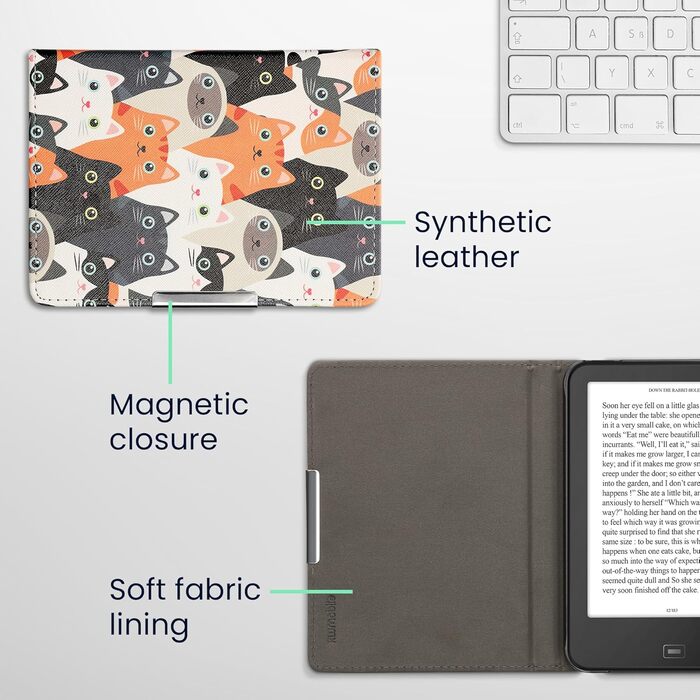 Чохол-книжка kwmobile для Tolino Vision 1/2/3/4 HD - Чохол для eReader з малюнком 