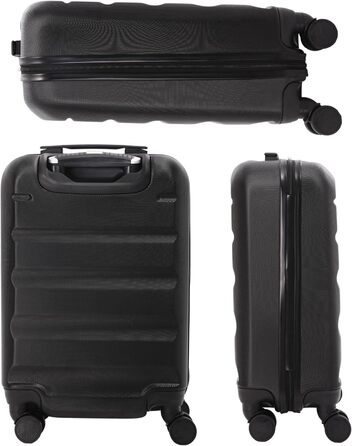 Aerolite XL Large Lightweight ABS Hard Shell 4-Wheel Trolley Suitcase Travel Suitcase Hard Shell Suitcase Rolling Suitcase Luggage, 79cm, (Black, 55cm Carry-on)