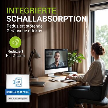 Акустичні панелі Juskys для стін, набір 4 шт (2,88 м²), 120x60 см, шумопоглинаючі декоративні панелі від луна та шуму, колір: Дуб (Темний натуральний дуб)