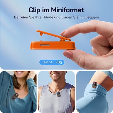 MP3-плеєр WOLFANG 64GB Bluetooth 5.2, помаранчевий: Спорт-кліпса, Hi-Fi радіо, диктофон, навушники в комплекті