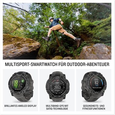 Розумний годинник Garmin Instinct 3 50mm AMOLED – GPS, Multisport, Health Coach, Чорний