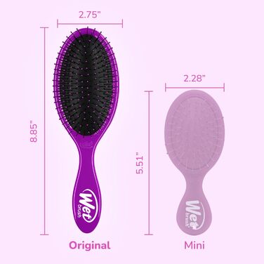 Щітка для волосся Wet Brush Original Detangler з м'якими IntelliFlex щетинками, для всіх типів волосся - 2 шт. (Рожевий та Ліловий)