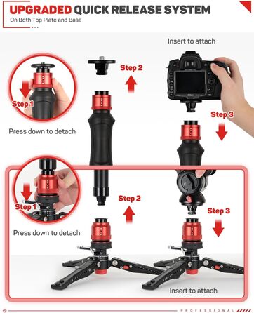 Монопод IFOOTAGE 3-в-1 з алюмінію: монопод, штатив, телескопічний стійка для фото та відео, 180 см, сумісний з DSLR та відеокамерами