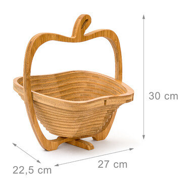 Relaxdays Collapsible Apple Basket made of Bamboo