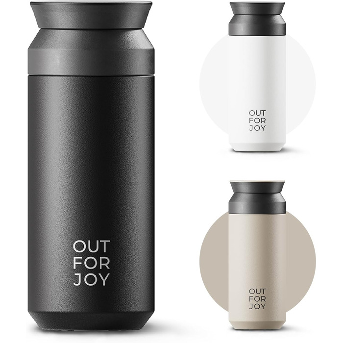 Термокружка з нержавіючої сталі 350 мл | Термокружка для кави та чаю на винос | З подвійними стінками, ізольована, не протікає | Travel Tumbler | Зберігає тепло 4 години / холод 8 годин (Чорний Midnight)