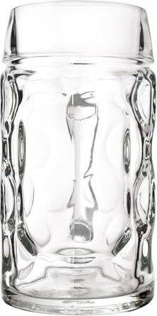 Набір скляних пивних кухлів Van Well з ручкою, 0,5 л, 2 шт. — мірні келихи для пива, придатні для посудомийки, для гастрономії