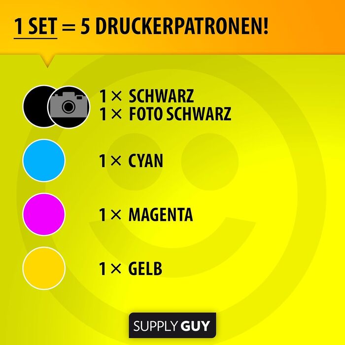 Комплект картриджів Supply Guy 580XXL 581XXL для принтерів Canon Pixma TS705, TS6350, TR8550, TS9550 (5 шт, XXL)