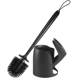 Набір для туалету: щітка з тримачем, силіконова щітка для унітазу, довга ручка, швидке висихання, настінний/підлоговий монтаж (білий та чорний)