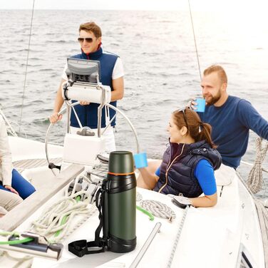 Термосфляка з нержавіючої сталі 2.5L, вакуумна ізольована пляшка з кришкою-чашкою, термотермос, зберігає тепло 24 год, холод 24 год, без BPA (Зелений)