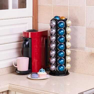 Тримач для капсул Vertuo: органайзер для 50+ капсул Nespresso Vertuo, чорний металевий, стандартний