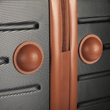 Набір валіз BruBaker Paris - 3 шт. з жорстким корпусом (M, L, XL) з кодовим замком, 4 колеса, ручки. Чорний та світло-коричневий