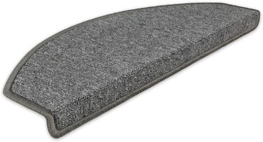 Kettelservice-Metzker Stair Treads/Step Mats Ariston Value Pack of 15, Half-Round, Dark Grey, 15 Pieces, Dark Grey, Half-Round