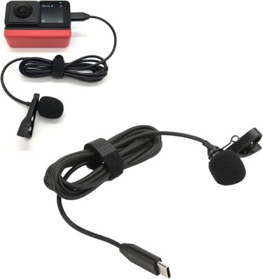 Мікрофон-лавал'єр Goshyda з Type-C, HiFi звук, шумозаглушення, для Insta360 ONE X2 та смартфонів з USB-C