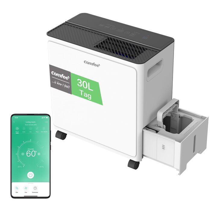 Зволожувач повітря Comfee MDDP-50DEN7, 50 л/24 год, для приміщень до 100 м², з інтелектуальним режимом, таймером 24 год, баком 6 л