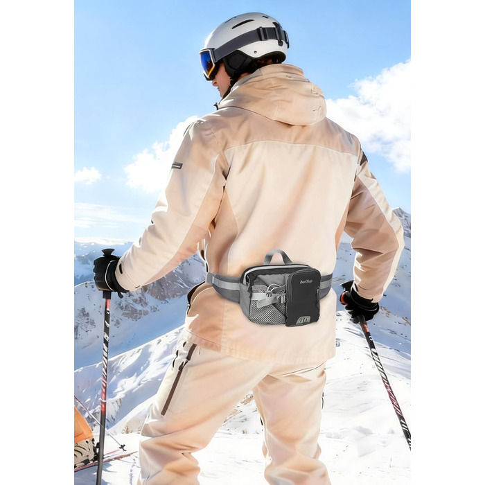 Спортивна поясна сумка-бананка з тримачем для пляшки, для собак, велоспорт, піші прогулянки, біг, поясна сумка для чоловіків та жінок, велика, блакитна