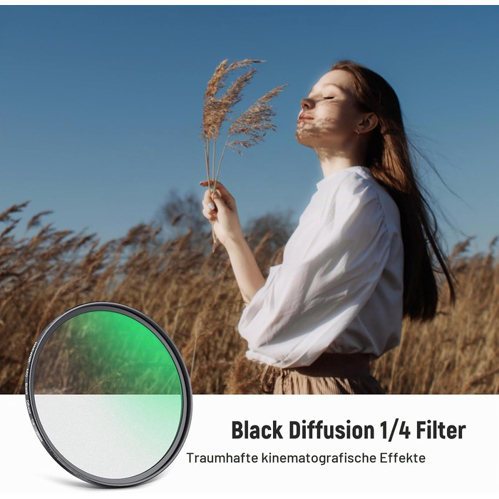 Світлофільтр NEEWER 58mm Black Diffusion 1/4 для створення кінематографічного ефекту туману, багатошарове нанопокриття, для відеовлогів та портретної фотографії