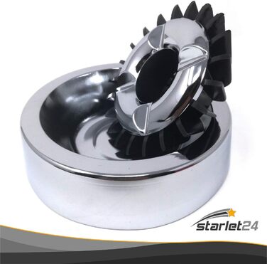 Starlet24 Glutton Ashtray for Outdoors, Windproof Ashtray Metal Ascher Ashtray Stable Round Flat (5x Silver)