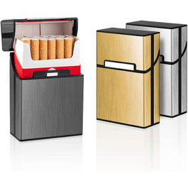 Алюмінієве етоі для сигарет (3 шт.) - сірий, золотий, срібний