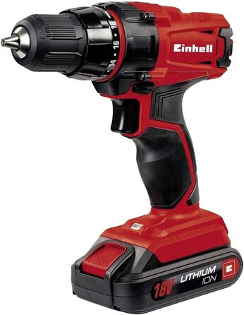 Акумуляторний дриль-шуруповерт Einhell TC-CD 18-2 Li (18V, 2 швидкості, 18+1 момент, LED-підсвітка)
