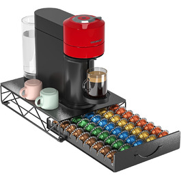 Тримач для капсул кави Nespresso Vertuo та Dolce Gusto на 50 капсул, металевий органайзер, підставка для кавомашини