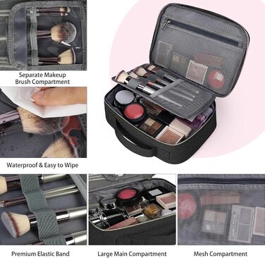 Косметичка-органайзер для косметики та аксесуарів IGOLUMON, 2 шт., чорна, для подорожей