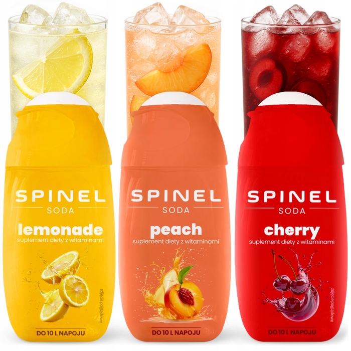 Сифонізерель Spinel Soda, чорний, 1000 мл, з 2 пляшками та 3 сиропами