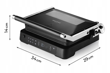 Електричний гриль-притискач 2000 Вт, розкладний тостер із таймером та двома термостатами