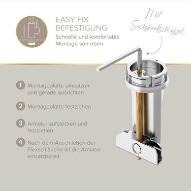 Кухонний змішувач Lenz KALANI² в золотистому кольорі – з регульованою насадкою для миття посуду – проста установка та високоякісне виконання - 46070322 (Для високого тиску, Золото)