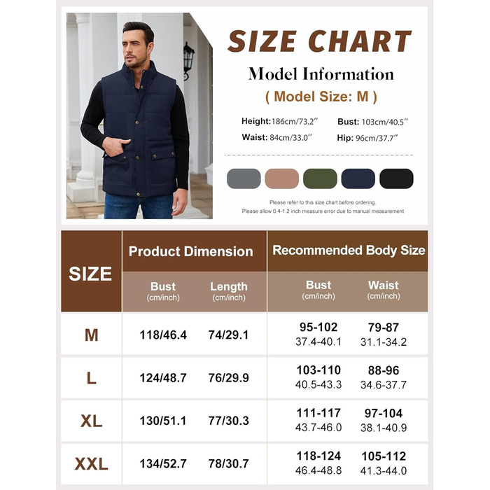 Чоловіча степкова жилетка Lonya Weste: водонепроникна, легка, з флісовою підкладкою та кишенями (М, темно-синій)