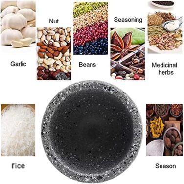 Набір для дроблення спецій та трав DEWIN: ступка та пестик з неслизьким дном (сірий)