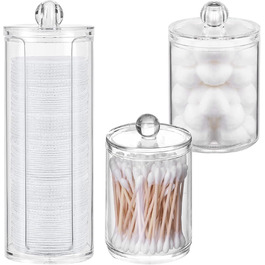 Організатор для косметики: контейнери для ватних паличок та дисків, прозорий, для ванної кімнати та спальні