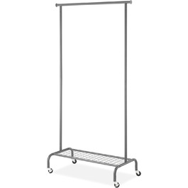 Whitmor Clothes Rack, Adjustable, White/Chrome (Gunmetal Grey)