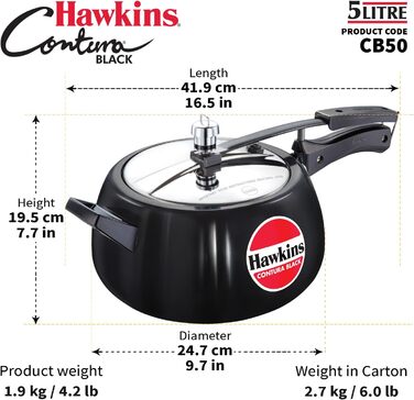 Скороварка Hawkins CB50, анодована, 5 л, чорна