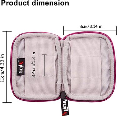 Органайзер для USB-накопичувачів та аксесуарів: водонепроникна сумка-чохол (9 відділень, чорний, рожевий)