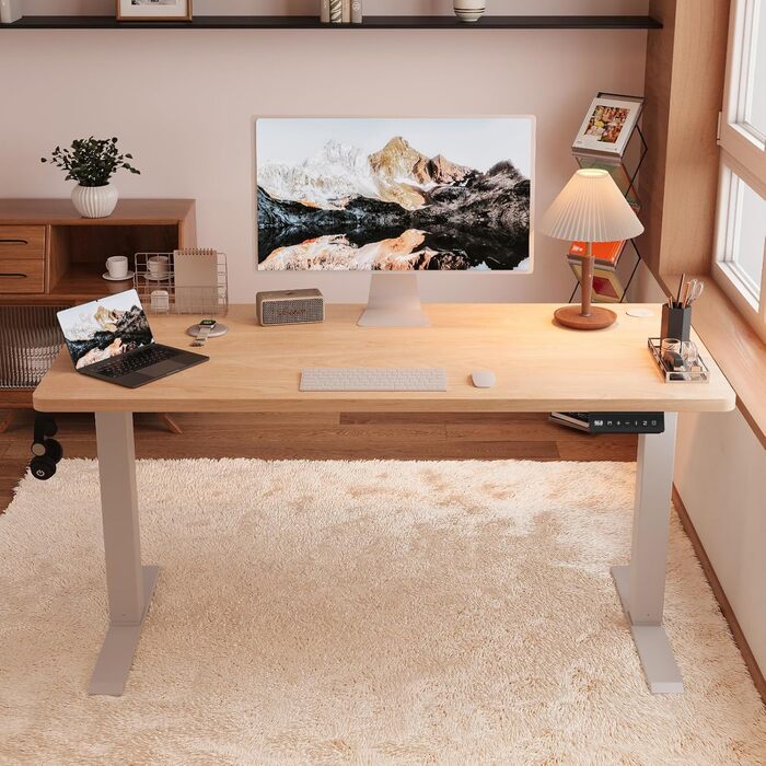 Devoko Electric Standing Desk with Memory - 160x60cm Beige