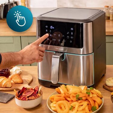 Фритюрниця Cecotec Cecofry Advance 9000 Window 9л з оглядовим вікном та подвійною зоною - 2200 Вт, нержавіюча сталь