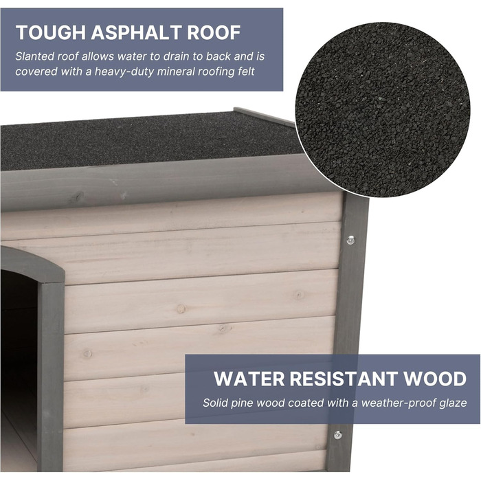 Водонепроникний намет для собак TRIXIE Natura Classic з плоским дахом, сірий (S–M), 85 × 58 × 60 см