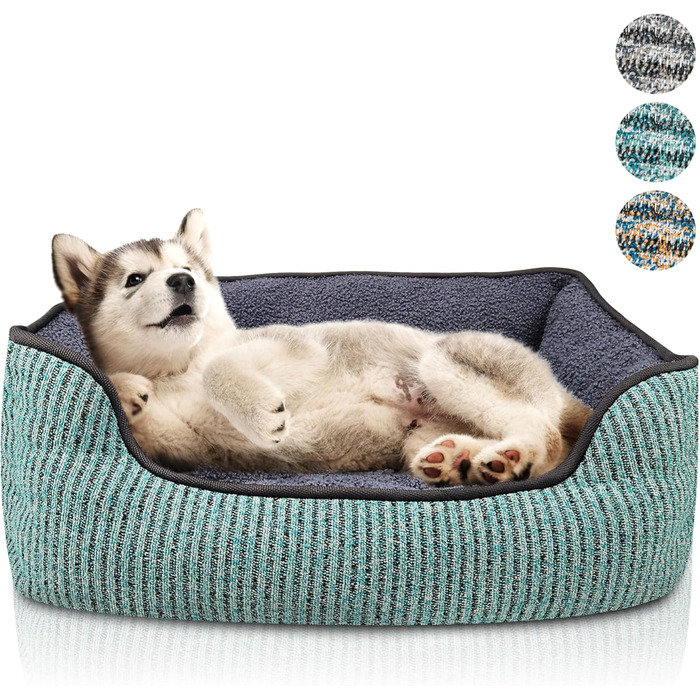 Ліжко для собак та котів, корзина для собак, диван для собак, подушка для собак, ліжко для котів, подушка для котів, S, зелений, 53x42x18 см