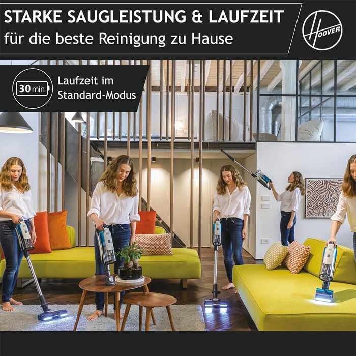 Бездротовий акумуляторний пилосос Hoover HF9 I Без мішка, LED-підсвітка, Anti-Twist насадка, для всіх поверхонь (для тварин)