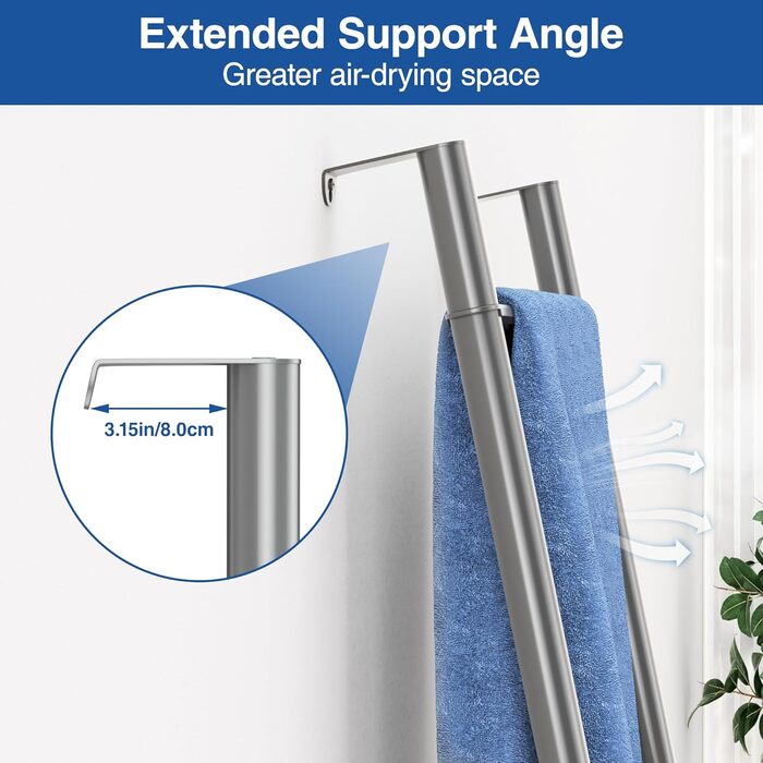 Підвісна стійка для рушників з металу, біла – 4 яруси, для ванної, кухні, вітальні