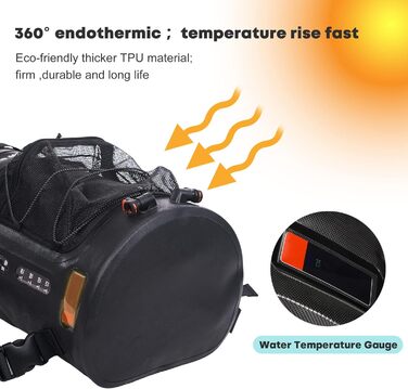 WILD HEAT Camping Shower 12L 22L Portable Shower for Camping with Foot Pump and Shower Bag Backpack