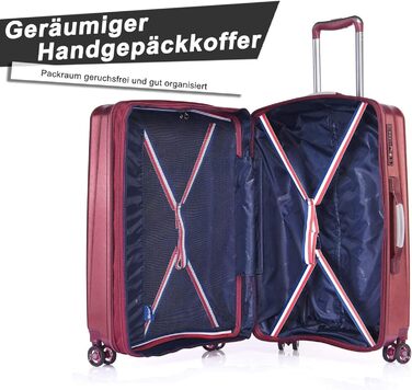 ABISTAB VERAGE Kinetic 4-Wheel Trolley Large Lightweight - L-76cm, 106-127L Expandable, TSA Lock, ABS/PC Hard Shell Suitcase, Travel Suitcase, Burgundy